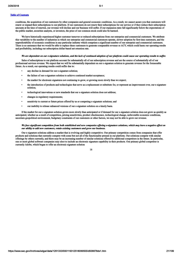 DocuSign S-1 | Interactive Prospectus - Page 21