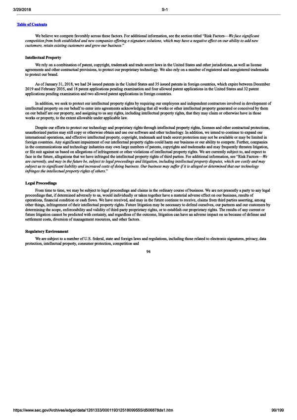 DocuSign S-1 | Interactive Prospectus - Page 99